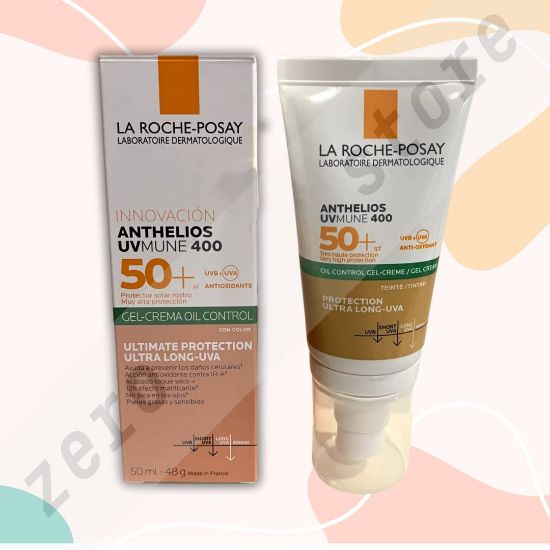 صورة لا روش بوساي أنثيليوس UVMUNE 400 SPF 50 جل كريمي للتحكم في الزيوت ملون 50 مل