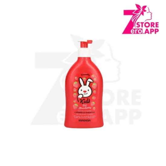 صورة شامبو وشاور للأطفال من سانوسان بنكهة الفراولة، 400 مل