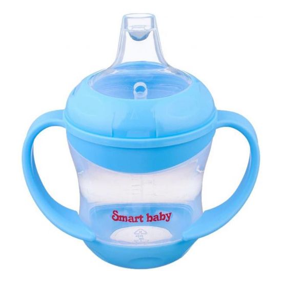 صورة كوب الأطفال بماصة سيليكون ويدين 160 مل من سمارت بيبي – لبني