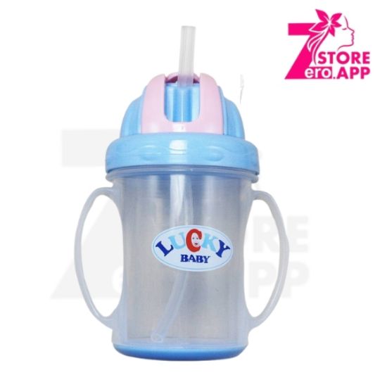 صورة كوب لاكي للشرب بيد وشاليموه 240 مل لبني