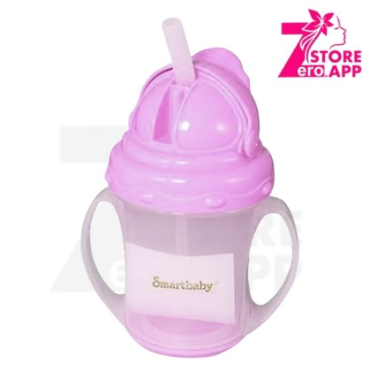 صورة كوب للأطفال بيدين بماصة سيليكون من سمارت بيبي – بينك