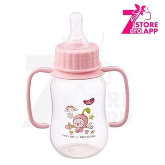 صورة 	 ببرونة بولي بروبيلين بمقابض للاطفال كريستال ستاندارد من ليتل فيش، 150 مل - بينك