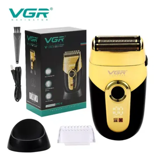 صورة  الحلاقة قابلة للشحن أداة تهذيب اللحية ماكينة حلاقة المهنية مقاوم للماء ماكينة حلاقة اللحية شاشة ديجيتال ماكينة حلاقة للرجال V-383