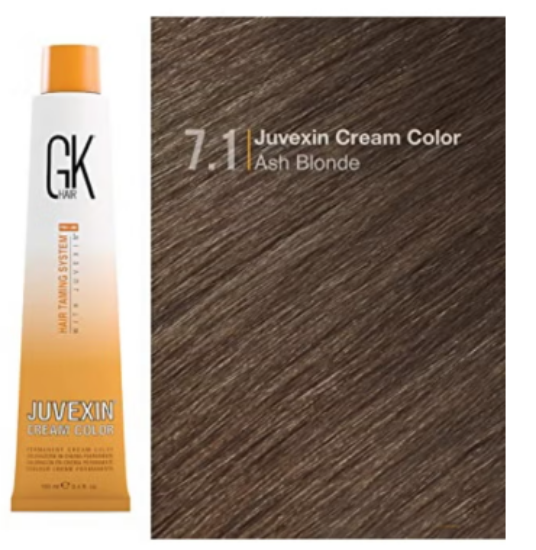 صورة صبغة شعر جي كي لون 7.1 أشقر رمادي