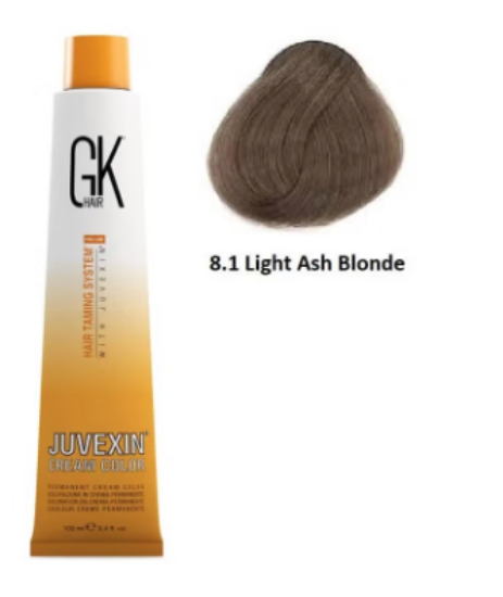 صورة صبغة شعر جي كي 8.1 أشقر رمادي فاتح 100 مل