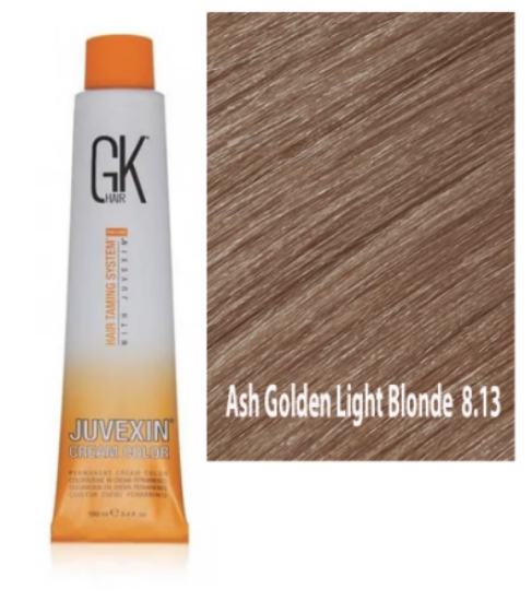 صورة صبغة شعر GK أشقر رمادي ذهبي فاتح 8.13
