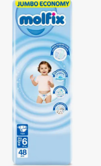 صورة مولفيكس حفاضات مقاس 6, 48 حفاضة