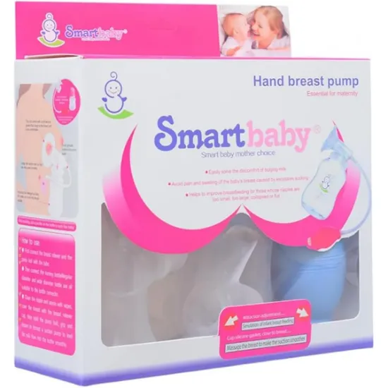 صورة شفاط ثدي يدوي مع ببرونة مرفقة – مثالي للاستخدام اليومي داخل وخارج المنزل من سمارت بيبي