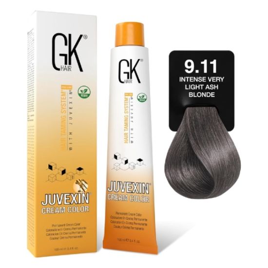 صورة صبغة للشعر جي كي بلون اشقر رمادي فاتح للغاية 9.11، من جي كي هير