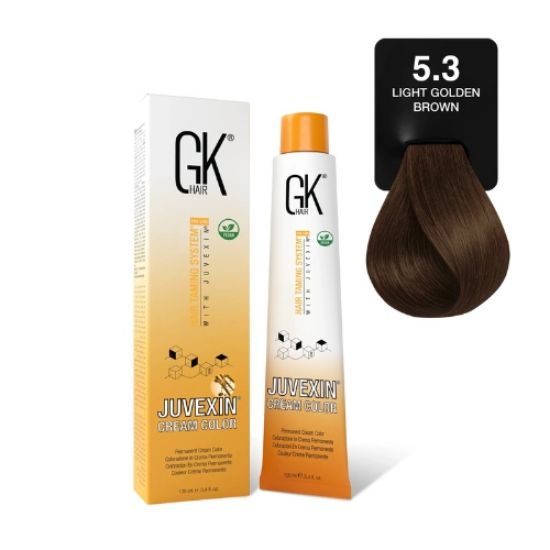 صورة صبغة شعر بني ذهبي فاتح 5.3