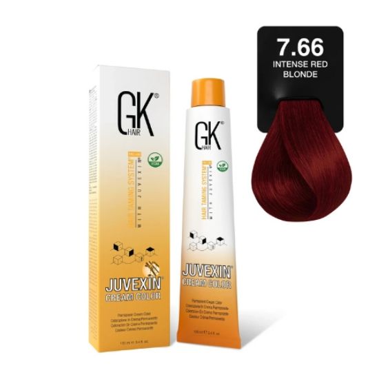 صورة صبغة شعر جي كي 7.66 بدرجة لون أشقر أحمر قوي