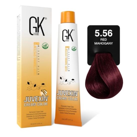 صورة صبغة شعر جي كي 5.56 بدرجة لون موهافي أحمر	